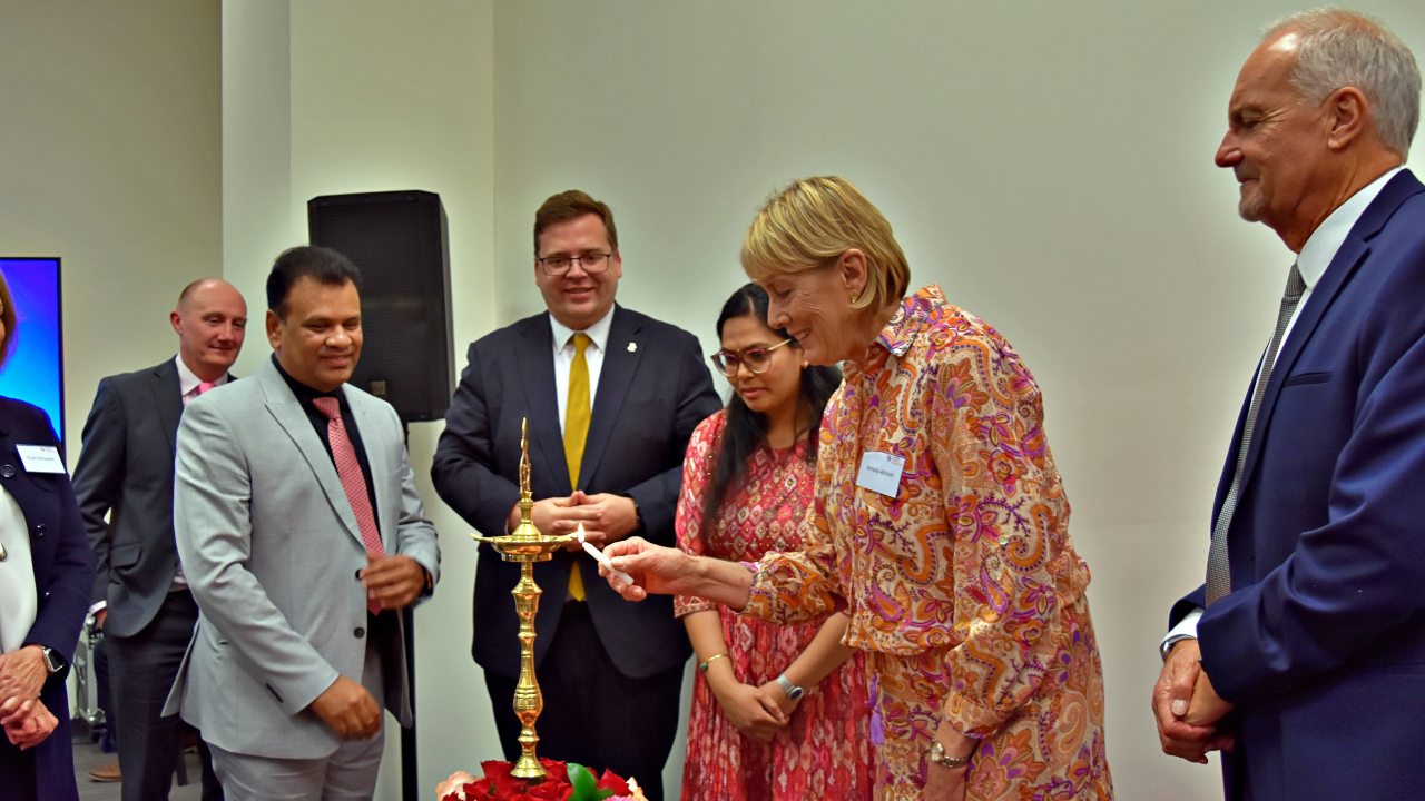 The traditional lighting of the lamp ceremony at GHE launch